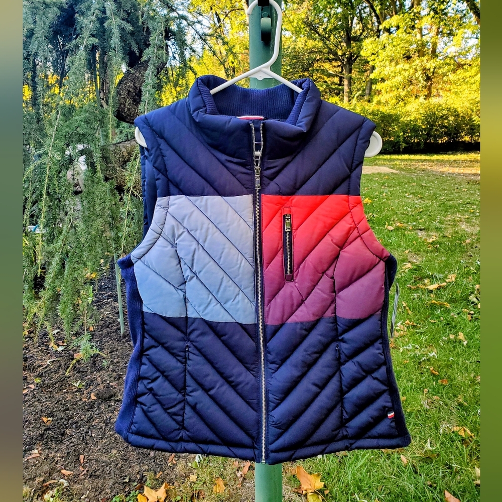 NEW Tommy Hilfiger Ombre Quilted Vest Women's L